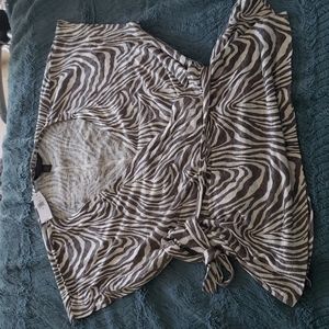 Banana Republic Wrap Around Peplum linen Tee
